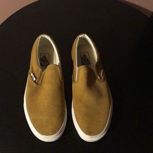 Vans slip on mustard brown